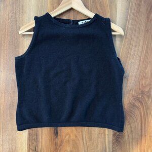 St. John Black knit crop top size S